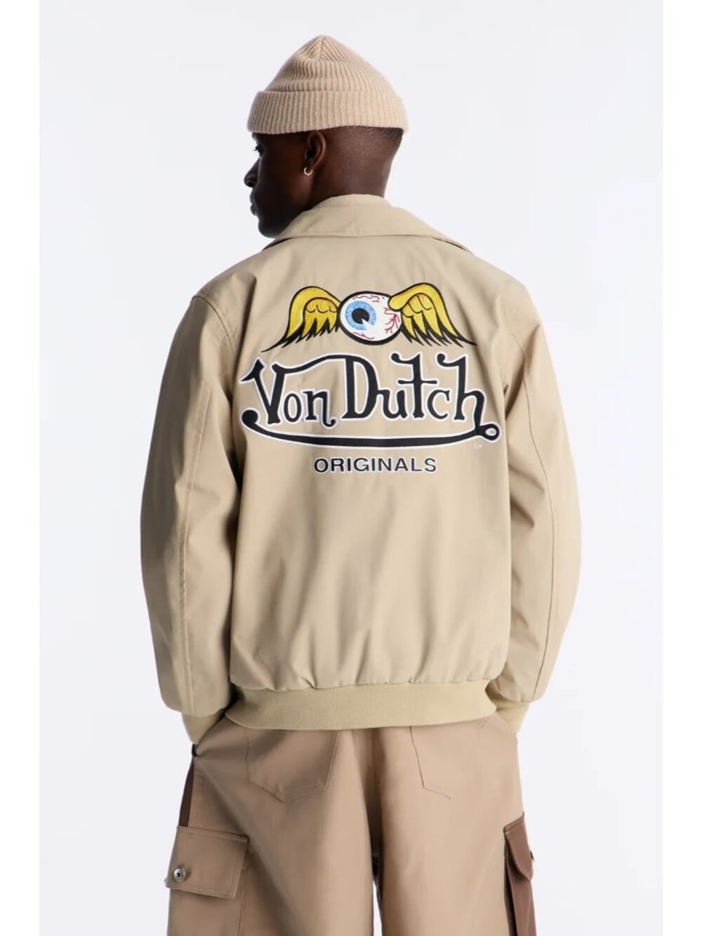 Von Dutch Bomber Jacket Kulture Khaki Men Size Medium